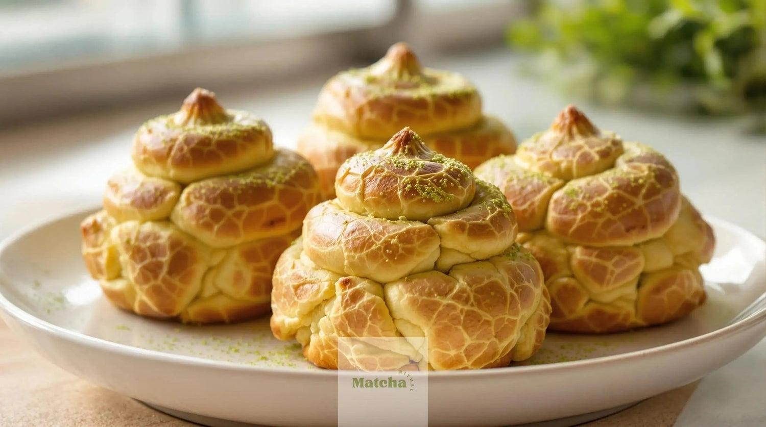 Choux craquelin au matcha recette japonaise