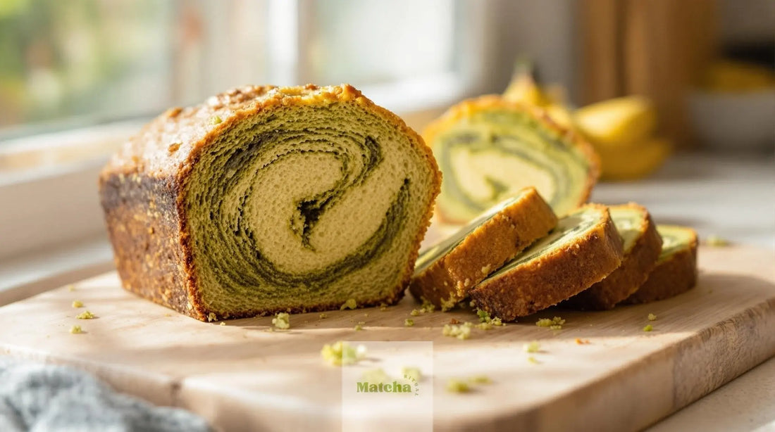 pain au banane mure et thé matcha